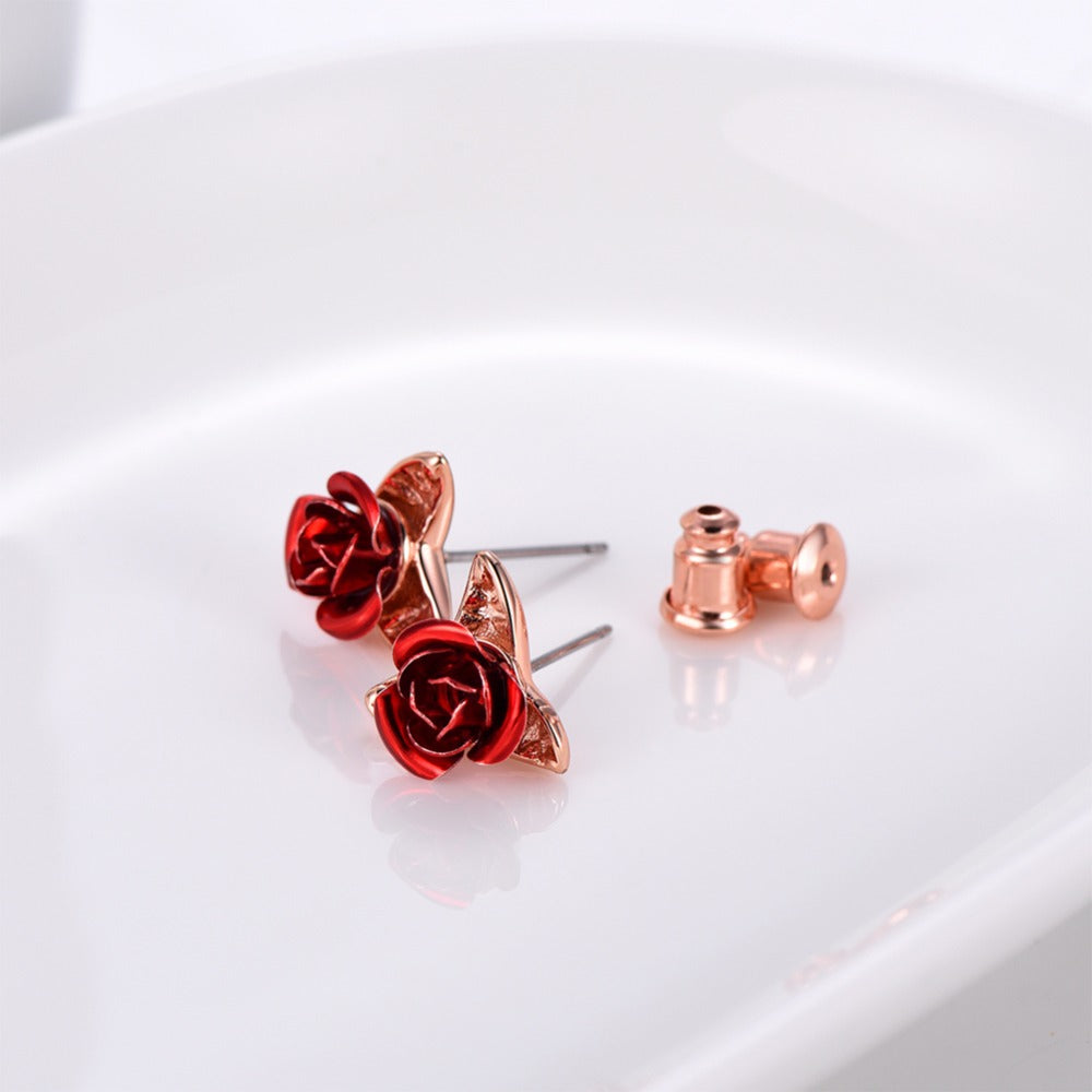 Red Rose Earrings - Misty and Molly