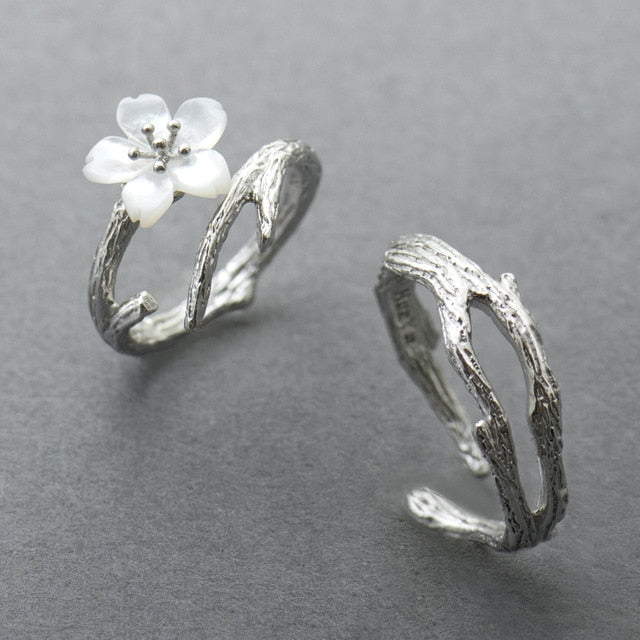 White Cherry Blossom Ring - Misty and Molly
