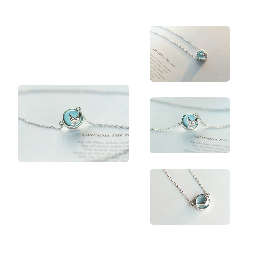Mermaid&#39;s Tail Blue Pendant Necklace - Misty and Molly