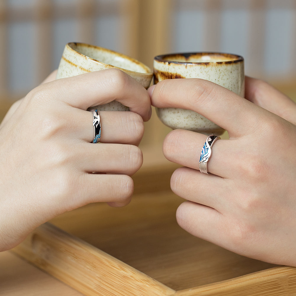 Ocean Surf Couple&#39;s Rings - Misty and Molly