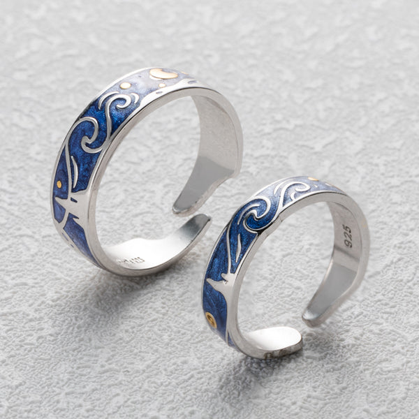 Starry Night Couple’s Rings - Misty and Molly