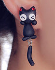 Playful Cat Earrings - Misty and Molly