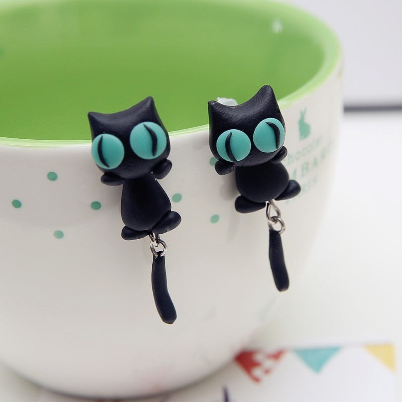 Playful Cat Earrings - Misty and Molly