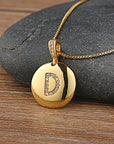 Circle Pendant Initial Necklace - Misty and Molly