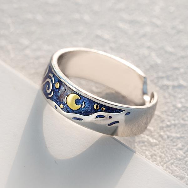 Starry Night Couple’s Rings - Misty and Molly